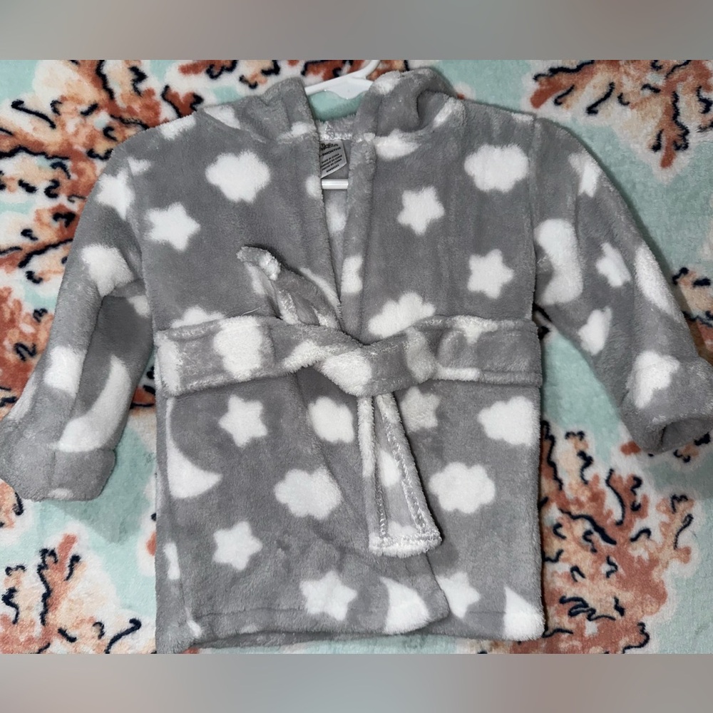 Baby Essentials Gray Star and Moon Kids Pajama Robe
